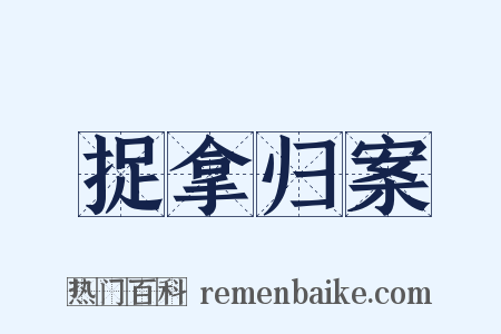 捉拿归案是什么意思的图片